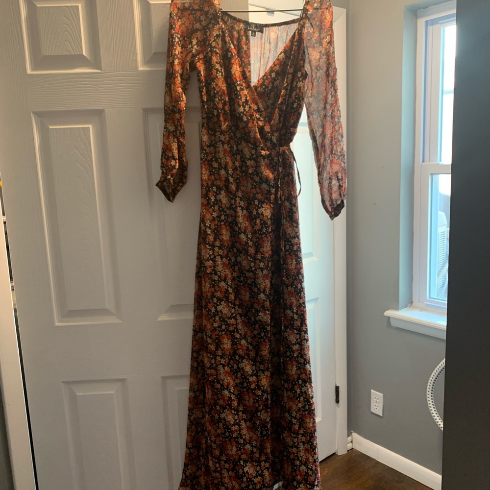 Floor Length Wrap Dress- Small